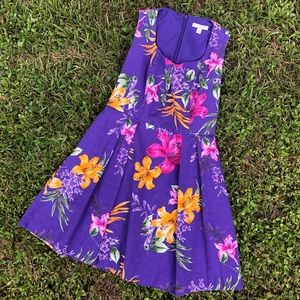 Eva Mendes Purple Floral Dress